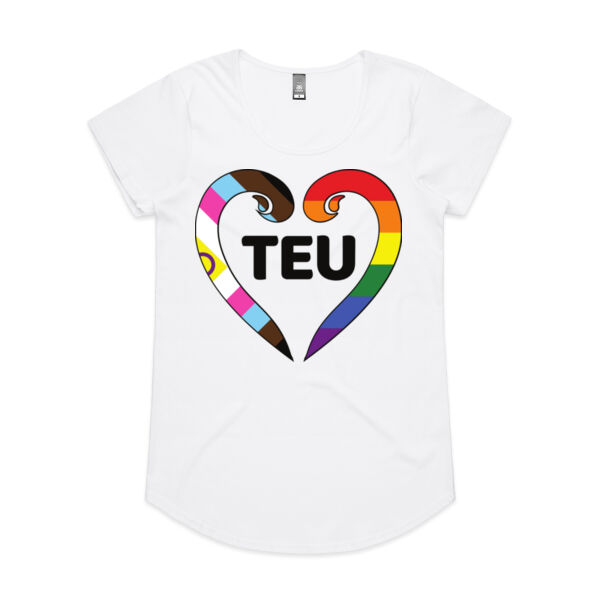 TEU Queer Mali tee - curved at hips Code: QueerMali White Tee Thumbnail