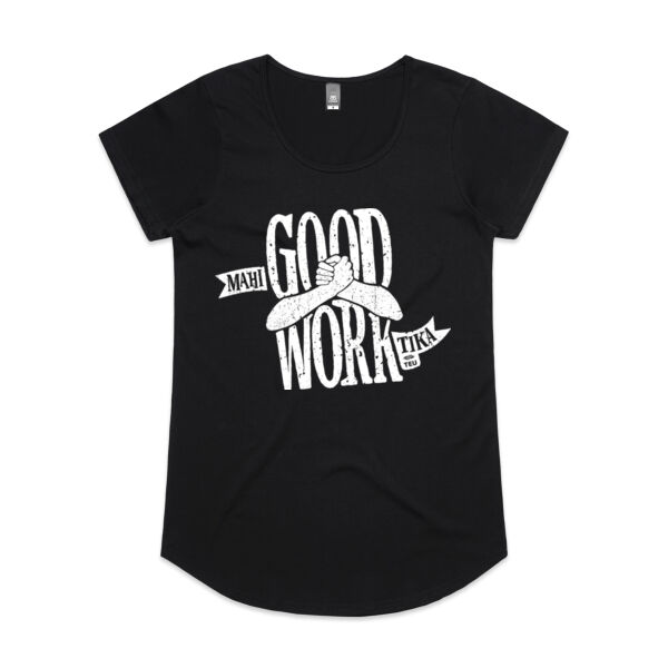 Good Work Mali Tee - Curved at the hip. Code: GW Mali Black Thumbnail