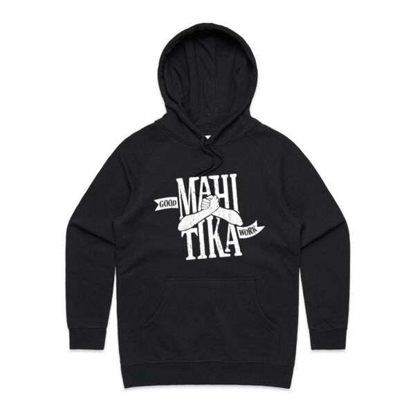 Mahi Tika Curved/Fitted Black Hoody Thumbnail
